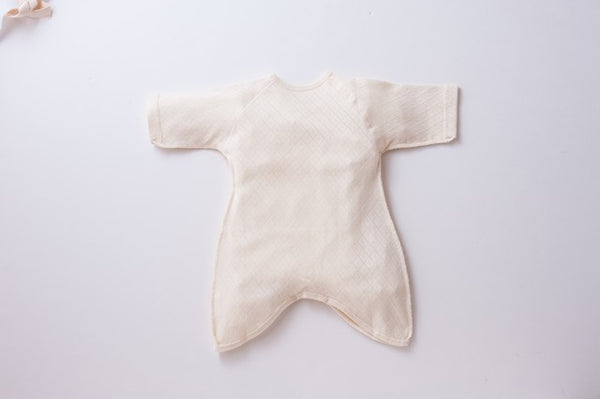 Organic Cotton Baby Undershirt - Double Layer Kimono Bodysuit Diamond Pattern