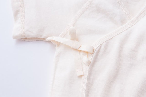 Organic Cotton Baby Undershirt - Short Sleeve Kimono