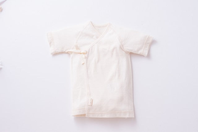 Organic Cotton Baby Undershirt - Short Sleeve Kimono